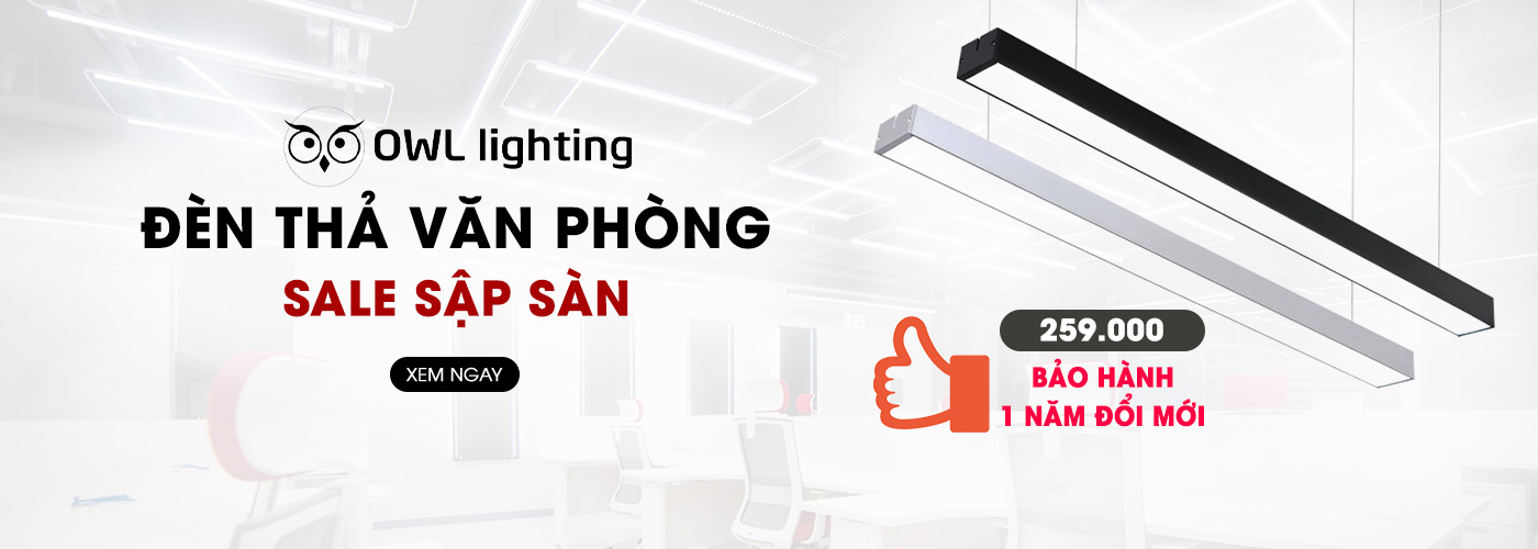 Banner den tha van phong sale sap san owl lighting