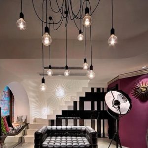 Đèn chùm nhện 10 đui trang trí phòng khách, sảnh, quán cafe - Owl Lighting