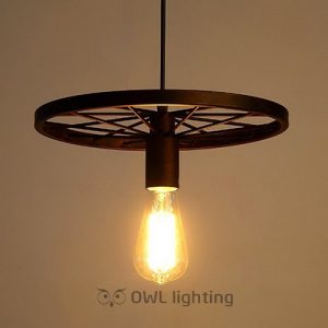 Đèn thả bánh xe đơn trang trí quán cafe retro cực đẹp